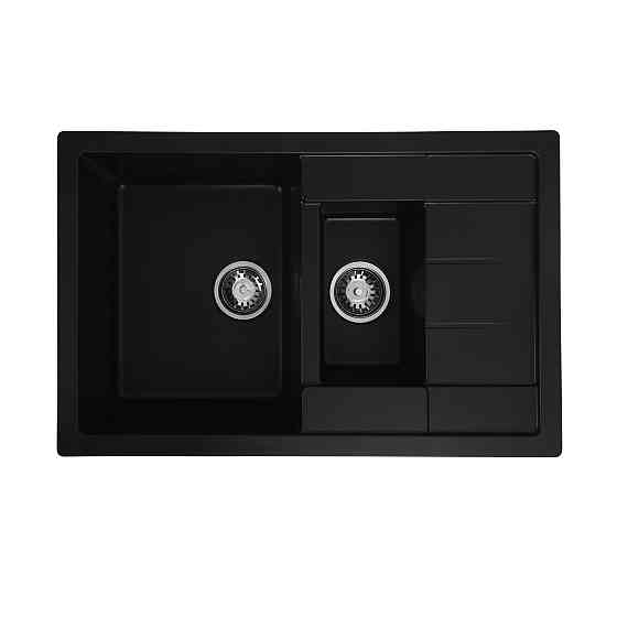 Гранітна мийка для кухні Platinum 7850W TOSKANA матова Чорна Коломия