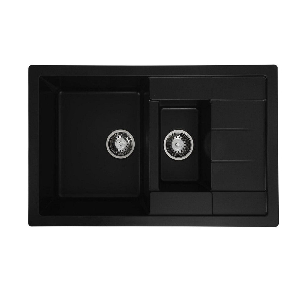Гранітна мийка для кухні Platinum 7850W TOSKANA матова Чорна Коломия - фото 2