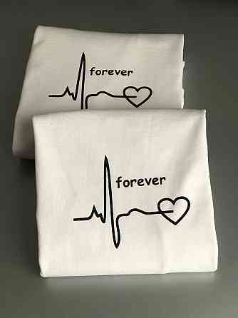 Парні футболки для хлопця та дівчини — Білі forever Чернівці