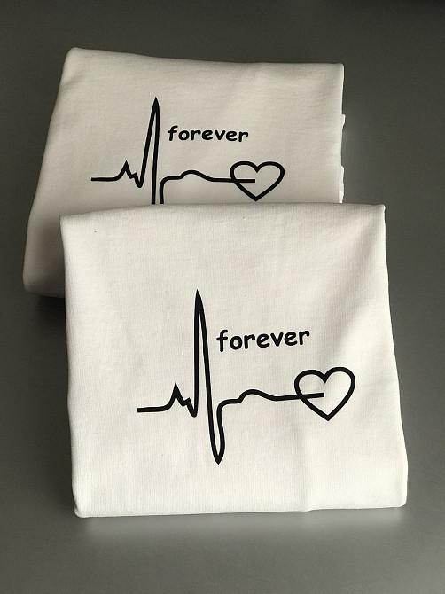 Парні футболки для хлопця та дівчини — Білі forever Чернівці - фото 1