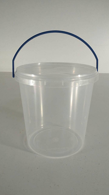 Ведро круглое с крышкой 1,1 л прозрачное (1 шт) Харьков - изображение 1