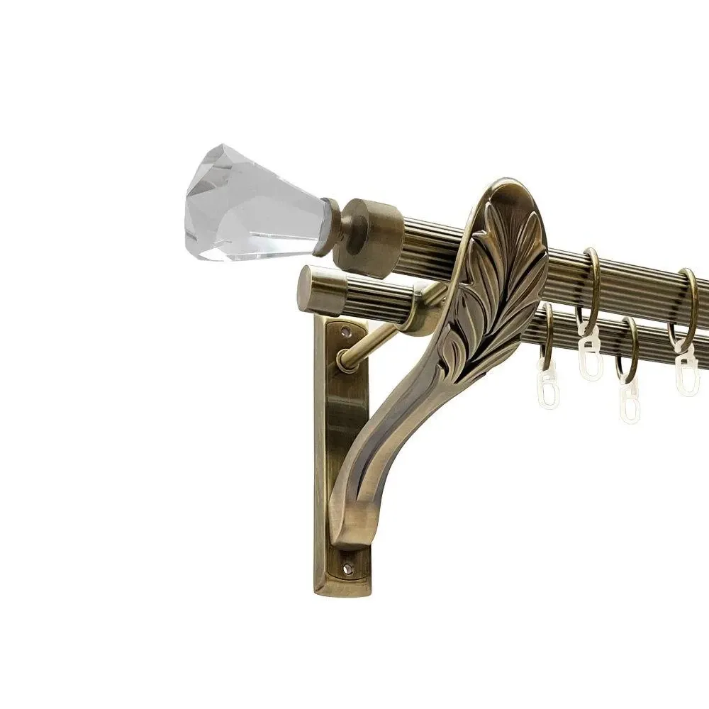 Карниз Orvit Лучетта металевий дворядний ретро рифлена труба кільце металеве Антик 25\19 мм 240 см (00-00018394) Львів - фото 1