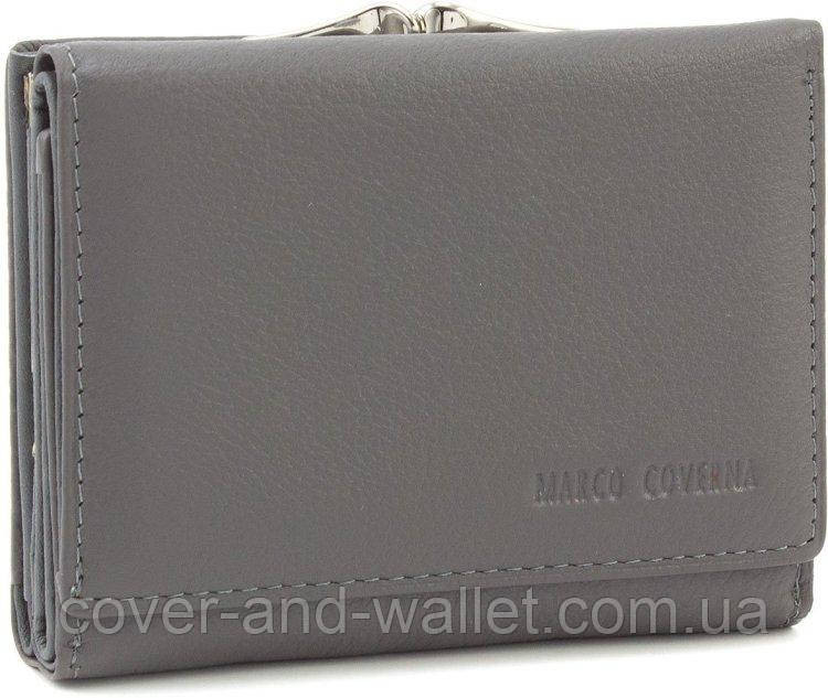 Маленький женский кожаный кошелек серого цвета с монетницей Marco Coverna Киев - изображение 1