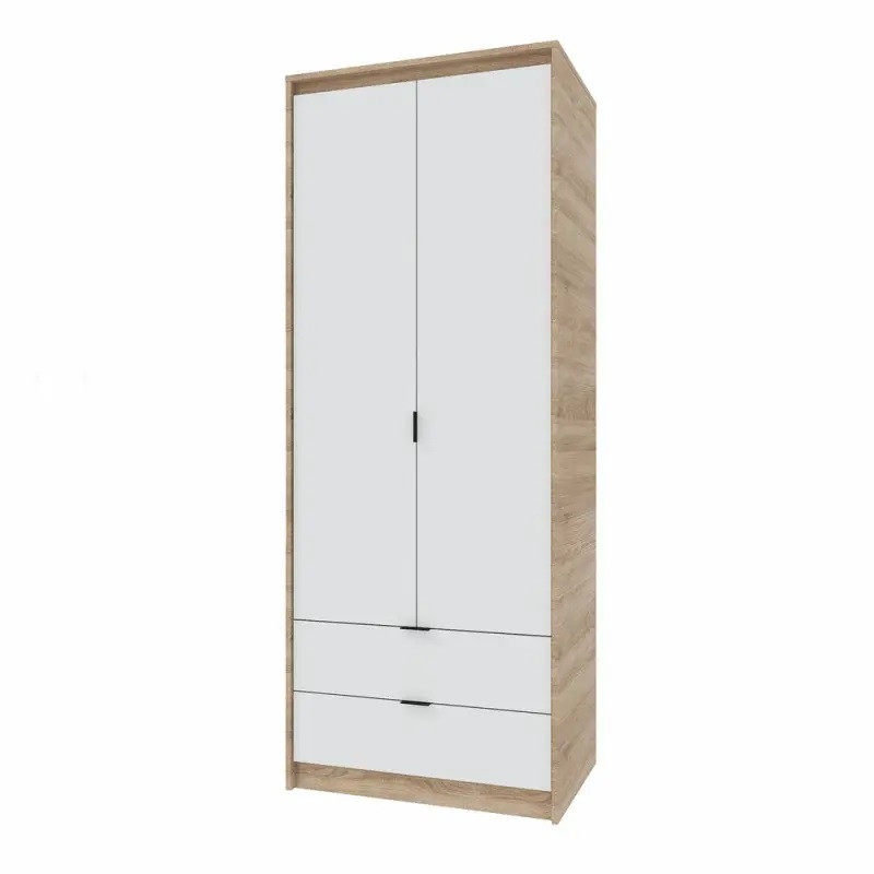 Шафа для одягу з висувними шухлядами Еверест Сіті-800 80,2х50х204,6 см Дуб сонома/Білий (DTM-071143) Львів - фото 2