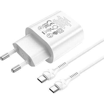 Зарядное устройство HOCO N22 Jetta USB-C PD25W + cable USB-C to USB-C White (6931474760081) Винница - изображение 3