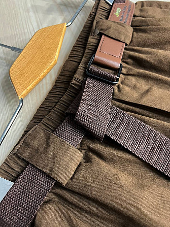 Брюки женские A-N 712 МОМ jeans широкие бананы облегченный тонкий коттон с ремнем коричневые, коричн Одесса - изображение 10