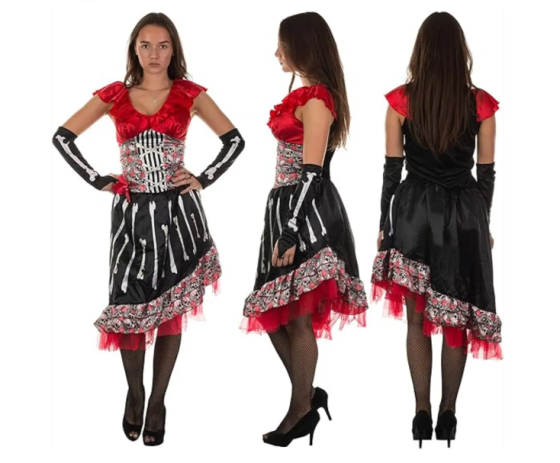 Плаття на Хеловін жіноче з кістками S-M різнобарвний Київ