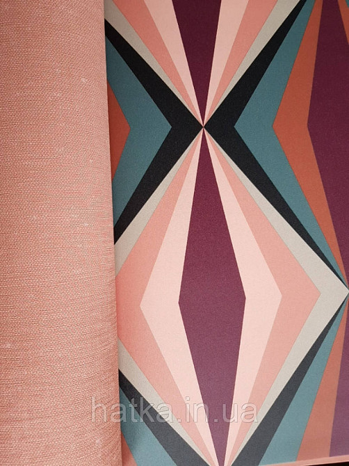 Шпалери вінілові на флізелін Petite Fleur 4 Rasch Texti 288697 на синьому тлі червоні птиці бірюзові квіти Київ - фото 2