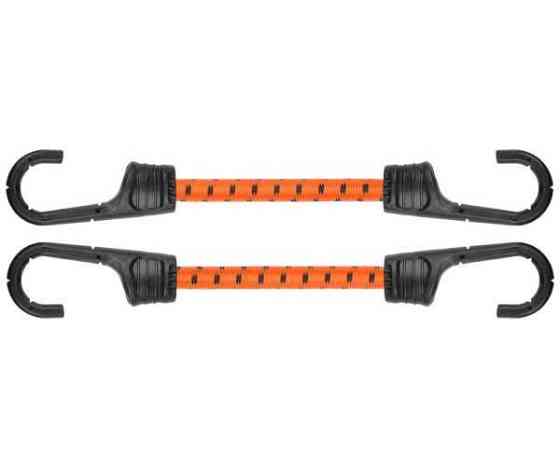 Шнур еластичний гумовий 60см х 2шт. з металевими гачками PVC BUNGEE CORD HOOK, BCH2-08060OR-B Київ