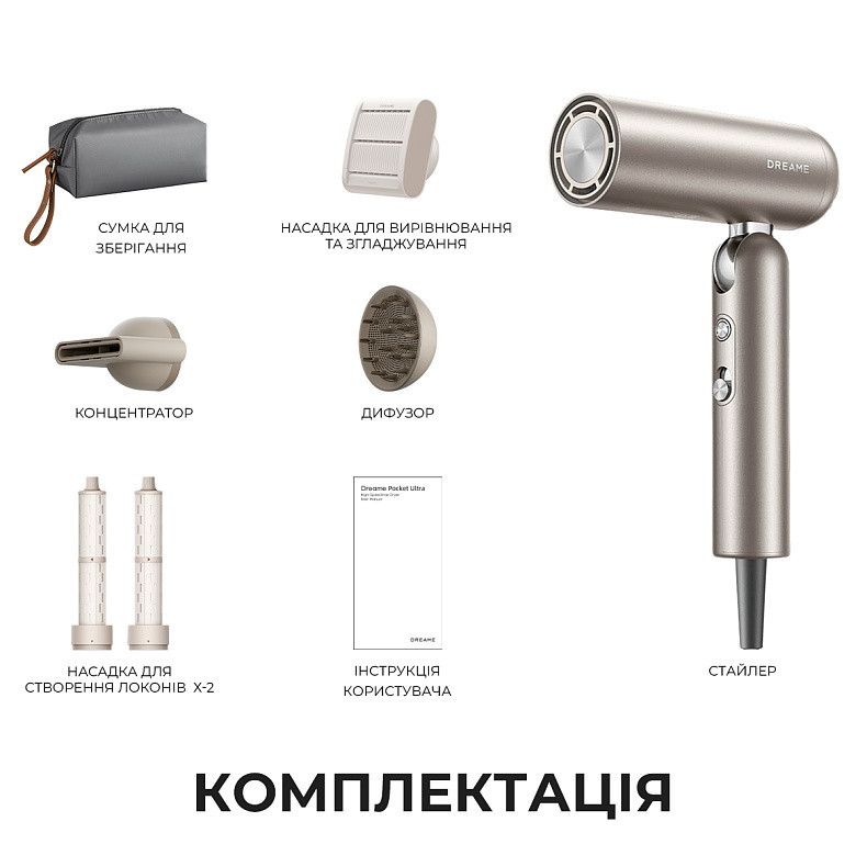 Фен Dreame Pocket Pro 5in1 Titanium (AHD51PRO_T5) ( 11424 ) Харків - фото 2