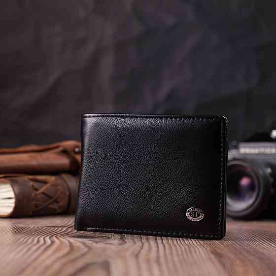 Кошелек-зажим из натуральной кожи Черный (ST Leather) Киев