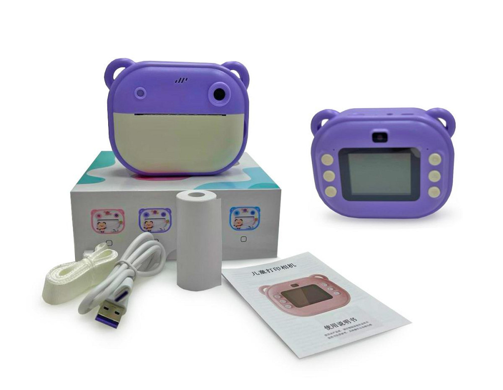 Дитячий фіолетовий фотоапарат з моментальною печаткою - Знімай, друкуй та радуйся! Одеса - фото 1