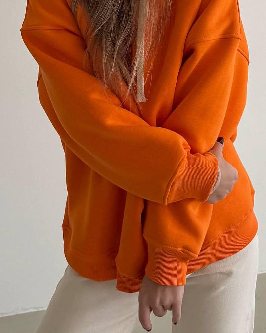 Женская стильная оверсайх худи турецкая трехнить на флисе ПЕНЬЕ Одесса - изображение 7