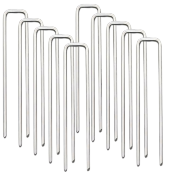 Набор скоб садовые крепёжные 10 шт металлические фиксаторы для газона оцинкованые,универсальные размер 4х15 см Каменец-Подольский