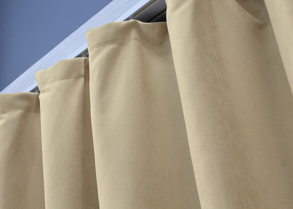 Комплект коротких штор VR-Textil Микровелюр Petek № 1491ш Бежевый 130х170 см 2 шт (35-0216) Киев - изображение 8