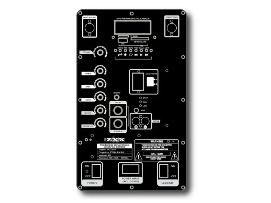 Акустична колонка ZXX-7676 60Вт 12" Bluetooth/USB/SD/FM/TWS/дисплей/2 мікрофони/пульт, 59×36×30 см Київ