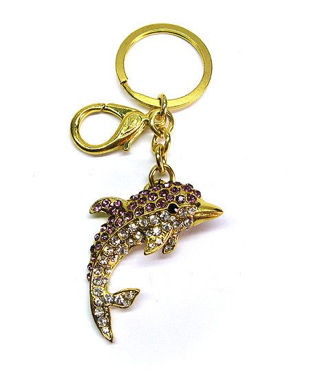 Брелок жіночий для ключів Дельфін зі стразами Київ - фото 1