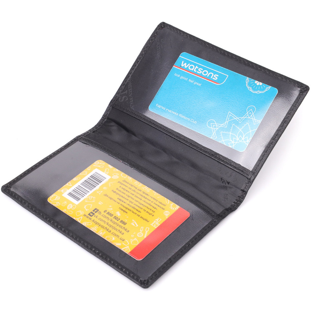 Стильна обкладинка на паспорт універсального формату із натуральної шкіри ST Leather 23078 Чорний Київ - фото 6