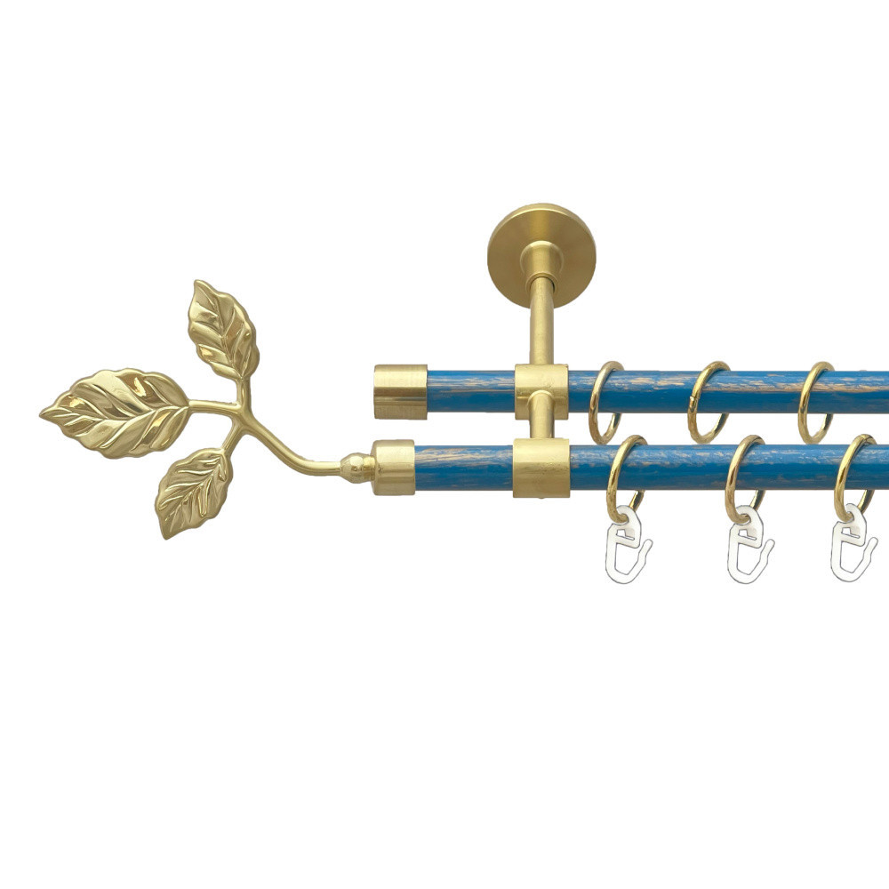 Карниз Orvit Тоскана металевий дворядний закритий гладка труба кільце металеве Золото Матове - Блакить 16\16 Львов - изображение 1