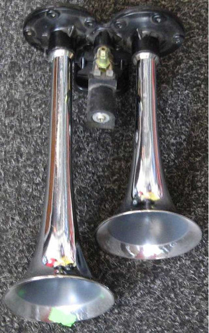 Сигнал 2-дудки пневмо CA-10238 Elephant 12V/24V метал хром Вінниця - фото 4