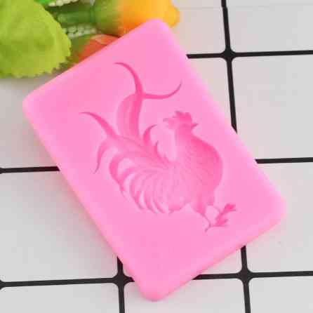 Молд силиконовый Петух 65 на 45 мм розовый Киев