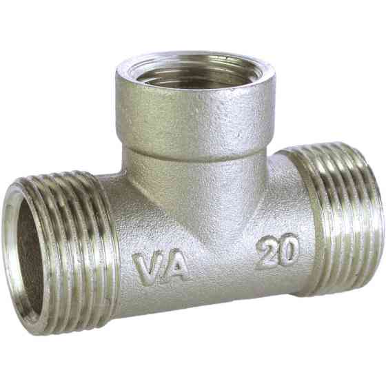 Тройник редукционный никелированный 3/4″НР х 1/2″ВР х 3/4″НР штампованный A0224А(нк) VA (000025785) Киев