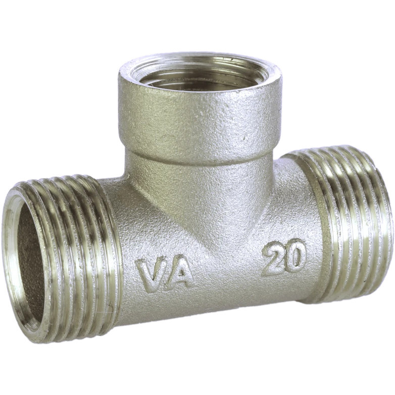 Тройник редукционный никелированный 3/4″НР х 1/2″ВР х 3/4″НР штампованный A0224А(нк) VA (000025785) Киев - изображение 1