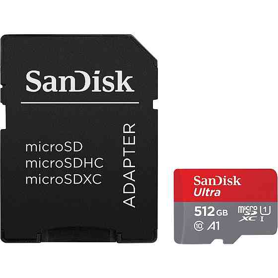Картка пам'яті MicroSDXC 512 GB UHS-I Class 10 SanDisk Ultra A1 R150MB/s + SD-adapter (SDSQUAC-512G-GN6MA) ( 17276 ) Харьков