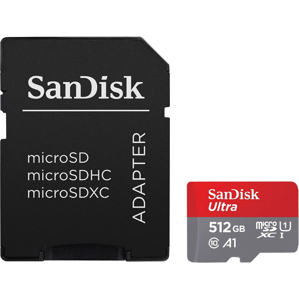 Картка пам'яті MicroSDXC 512 GB UHS-I Class 10 SanDisk Ultra A1 R150MB/s + SD-adapter (SDSQUAC-512G-GN6MA) ( 17276 ) Харьков - изображение 1
