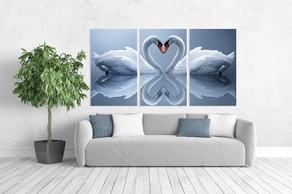 Модульная картина в гостиную / спальню  Лебеді    ART-025_3A Киев - изображение 2