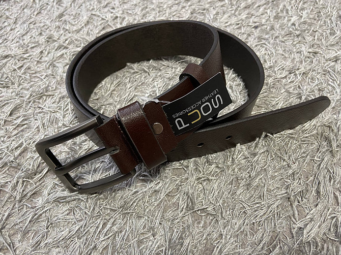 Коричневый мужской кожаный ремень под джинсы 40мм ST Leather Киев - изображение 2