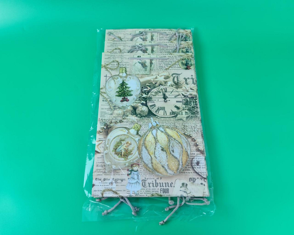 Великий паперовий пакет вертикальний 25/37/8 новорічний -006 (12 шт.) Харків - фото 2