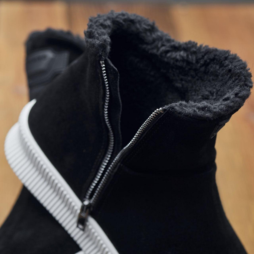 Чоловічі зимові стильні черевики з натуральної шкіри та хутра Харків - фото 3