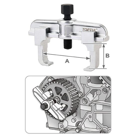 Набор съёмников шкива распредвала VAG, 5ед. (VW/Audi/Skoda/SEAT, для 5/6-лучевых шкивов)  TOPTUL JGAI0505 Одесса - изображение 2