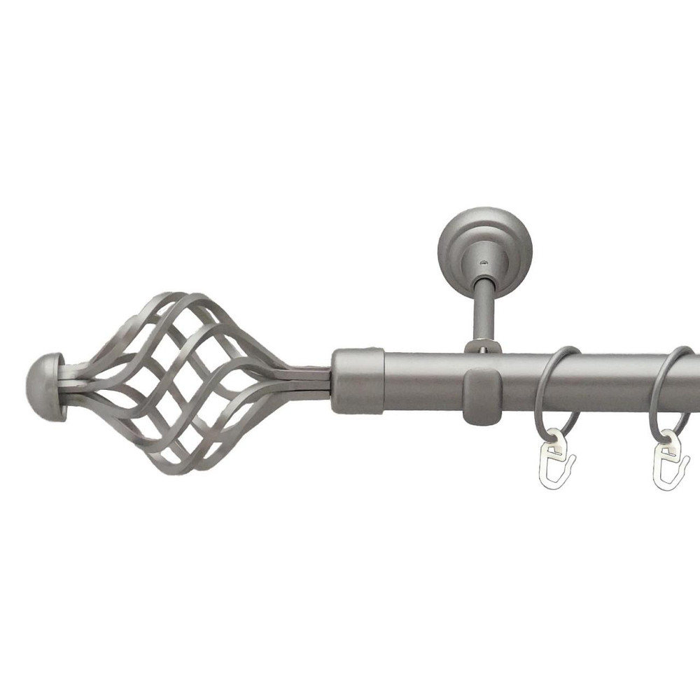 Карниз Orvit Арезо металевий однорядний відкритий гладка труба кільце металеве Сатин 25 мм 140 см (00-00027459) Львів - фото 1