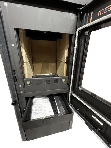 Печь-камин на дровах ALFA-PLAM ELITA 2 темная буржуйка 6 кВт до 40 м2 с варочной поверхностью верхний дымоход Сербия Тернополь - изображение 2