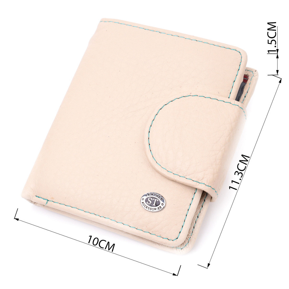 Оригинальное кожаное портмоне с монетницей снаружи для женщин Белый (ST Leather) Киев - изображение 8