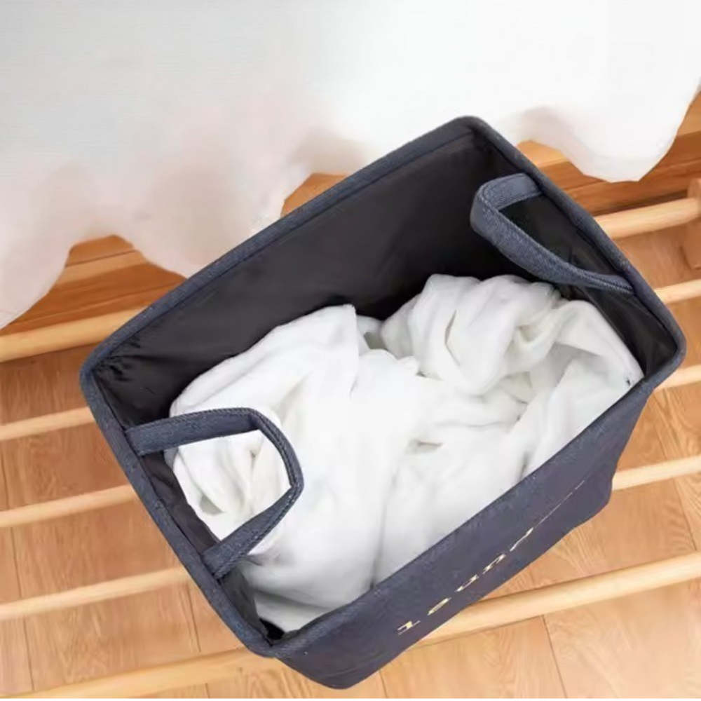 Органайзер-сумка для білизни у ванну кімнату для речей складаний, кошик для прання одягу з ручками темно-синій Кам'янець-Подільський - фото 6