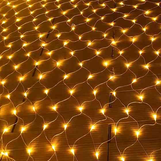 Гирлянда светодиодная новогодняя теплая белая Сетка 120 LED 1.7x1.5м праздничное украшение Киев