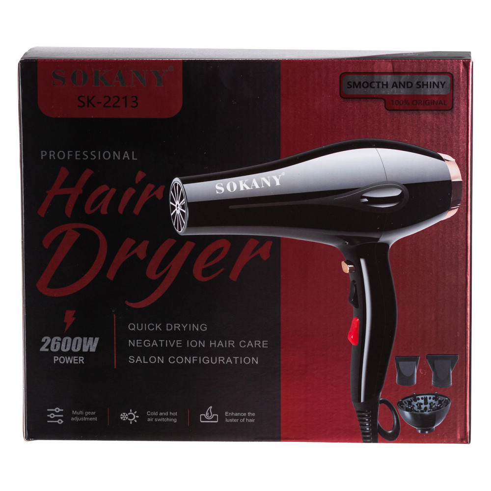 Фен для волосся Sokany SK-2213 з дифузором та концентратором 2600 Вт Коломия - фото 10