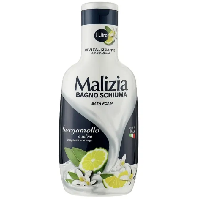 Гель-піна для ванни та душу (бергамот і шавлія) Malizia Bagno Schiuma Bergamotro E Salvia, 1000 мл Львів - фото 1