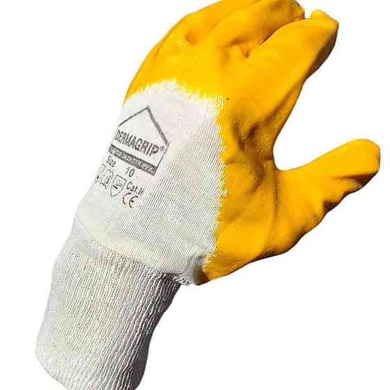 Рукавички робочі ХБ з нітриловим покриттям, прогумовані, розмір No10 (XL), для роботи та захисту рук Харків