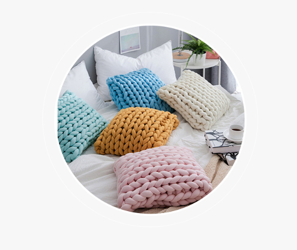 Подушка 40х40 крупной вязки из толстой пряжи техника OHHIO разные цвета Кременчуг - изображение 7