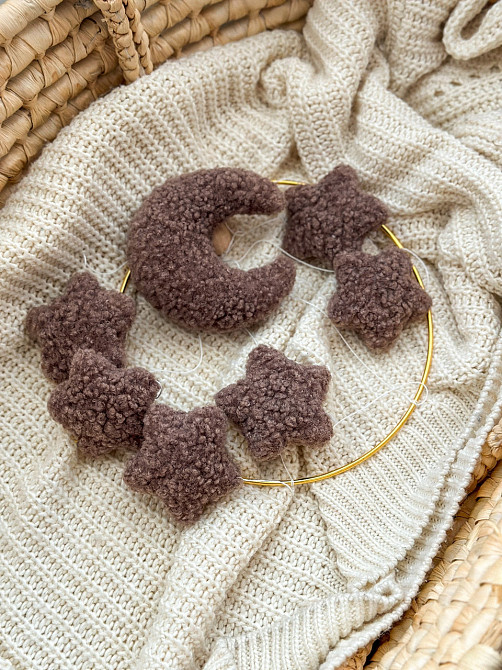 Дитячий музичний мобіль на ліжечко для немовлят WooolyWool «Зірки беж» з 35 мелодіями Київ - фото 9