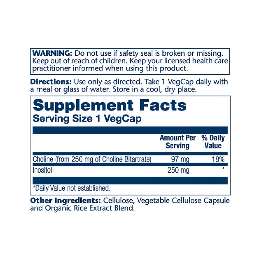 Choline &amp; Inositol - 100 vcaps Луцк - изображение 2