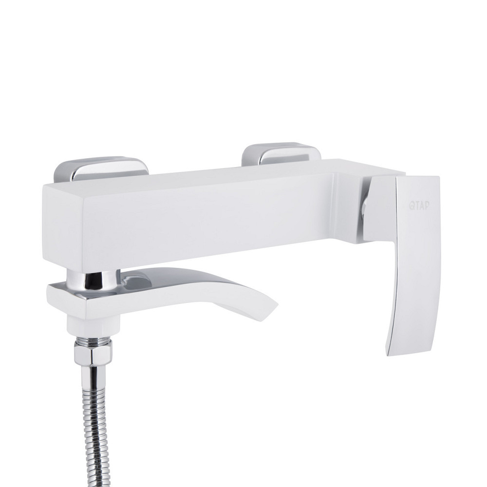 Змішувач для ванни Qtap Swan Cascada з поворотним виливом (з душовим гарнітуром) QTSWA260CRW45569 Chrome/White Київ - фото 4