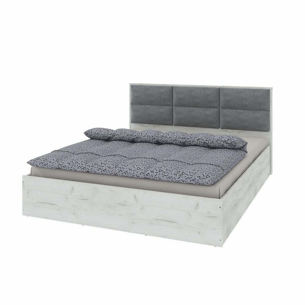 Кровать двуспальная Эверест КЛ-1600 Лайт (щит ДСП под матрас) 160х200 см Дуб Крафт белый (DTM-071071) Львов - изображение 6