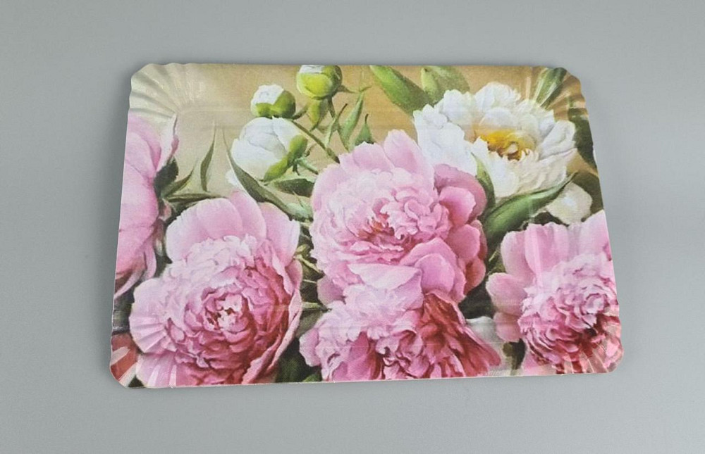 Тарілки святкові паперові 15 * 22 см "No 6" Півонії 10 шт (1 пачка) Харків - фото 1