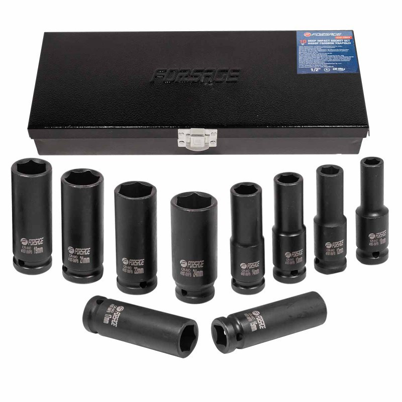 Набір головок ударних глибоких 1/2" 6гр 10пр. (10,12-15,17,19,21,22,24мм) в метал.кейсі Одеса - фото 3