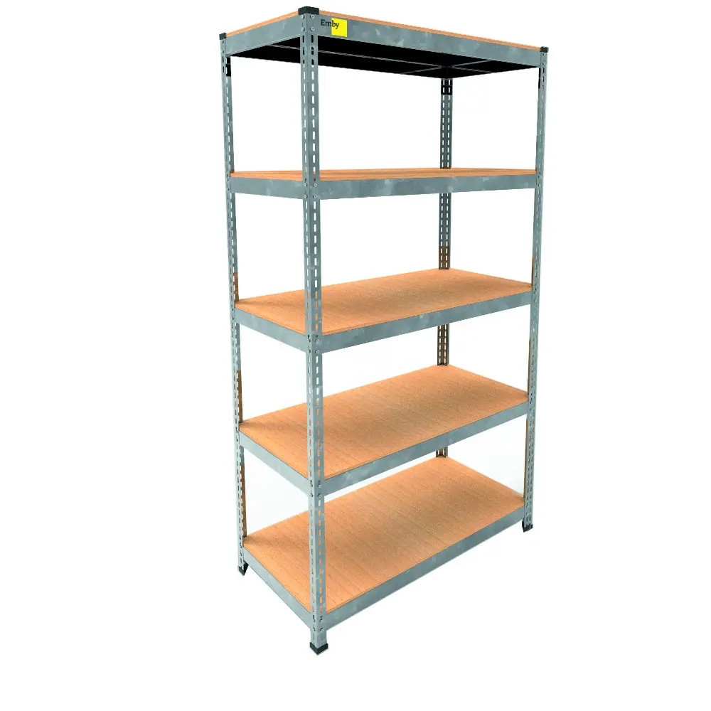 Металлический стеллаж Emby Light Series (размер 1800х900x450мм) 5 полок ДСП до 100кг Оцинкованный Винница - изображение 1